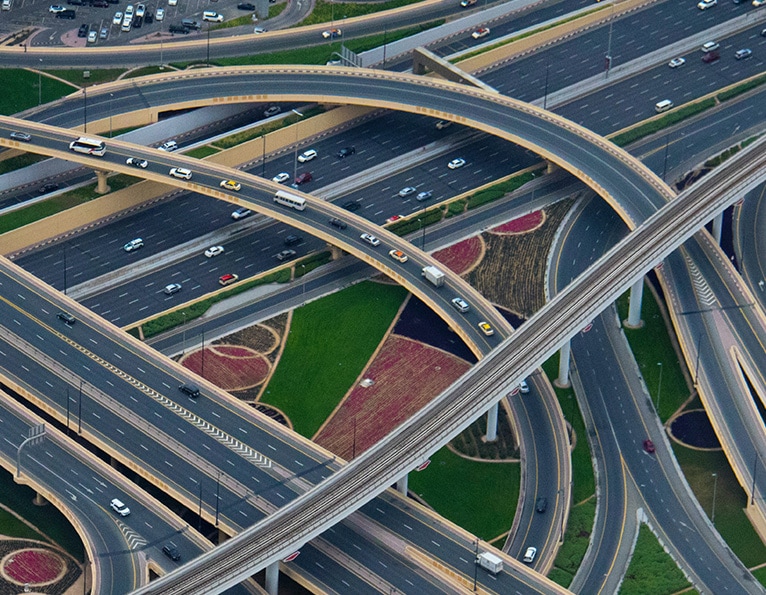 Overhead view of highway