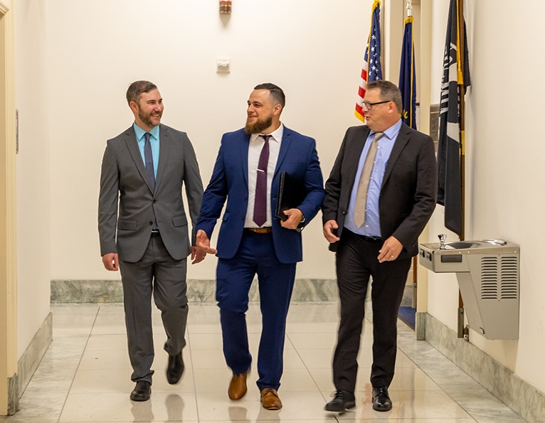 Men in hallway