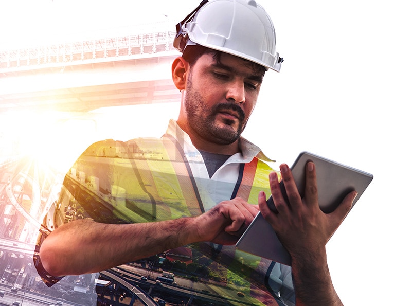 Worker with clipboard