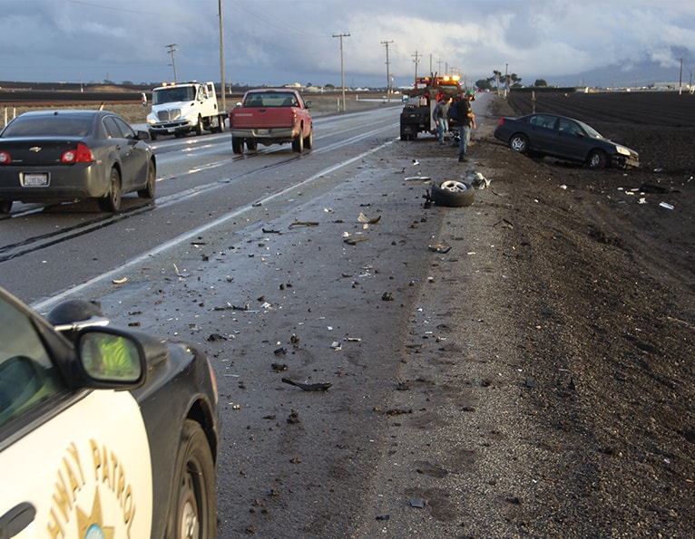 Traffic accident on road