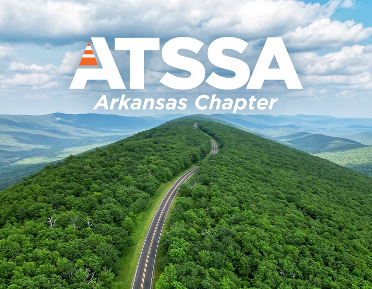 Arkansas Chapter logo on roadway