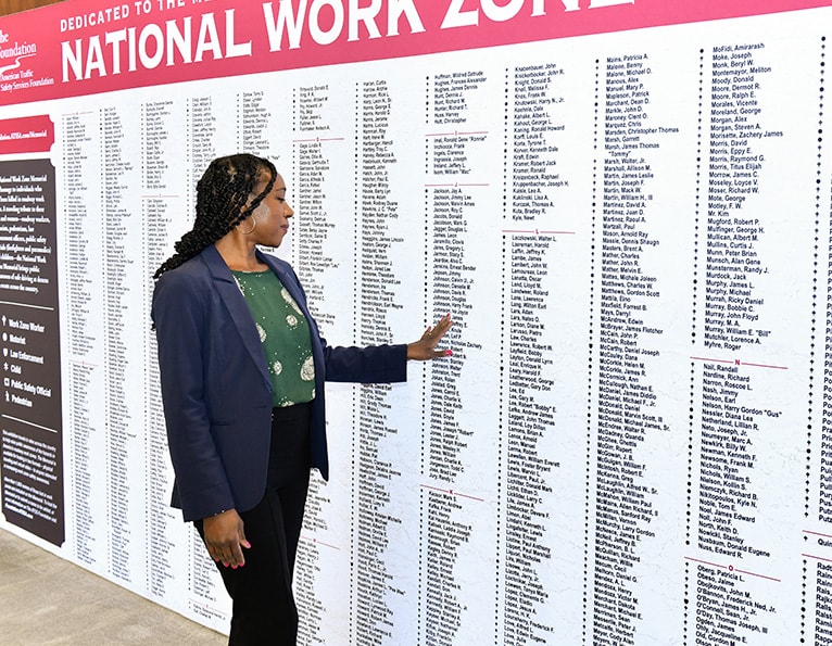 Woman at Work Zone Memorial