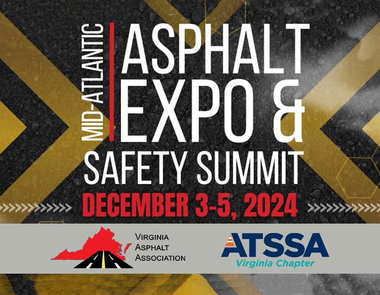 Mid-Atlantic Asphalt Expo & Safety Summit graphic with VA Asphalt Association and VA-ATSSA Chapter logos