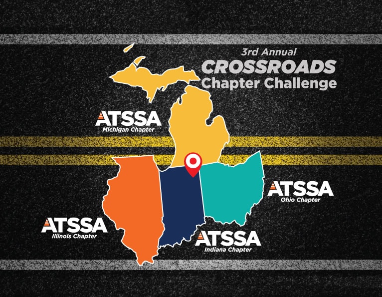 Crossroads Chapter Challenge graphic with paved road image in the background